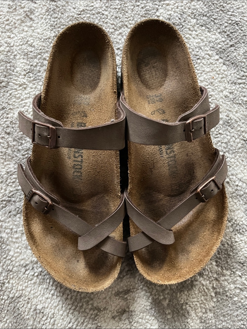 Birkenstock Brown Double-Strap Toe Loop Sandals